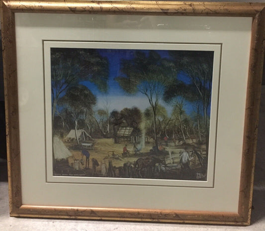 Framed Print PRO HART Knocking Around Wall Art Henry Lawson” Classic with Glass