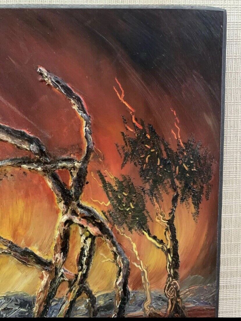 M DUELL Framed Painting Original 1972 3D Oil Art Australian Landscape Textured