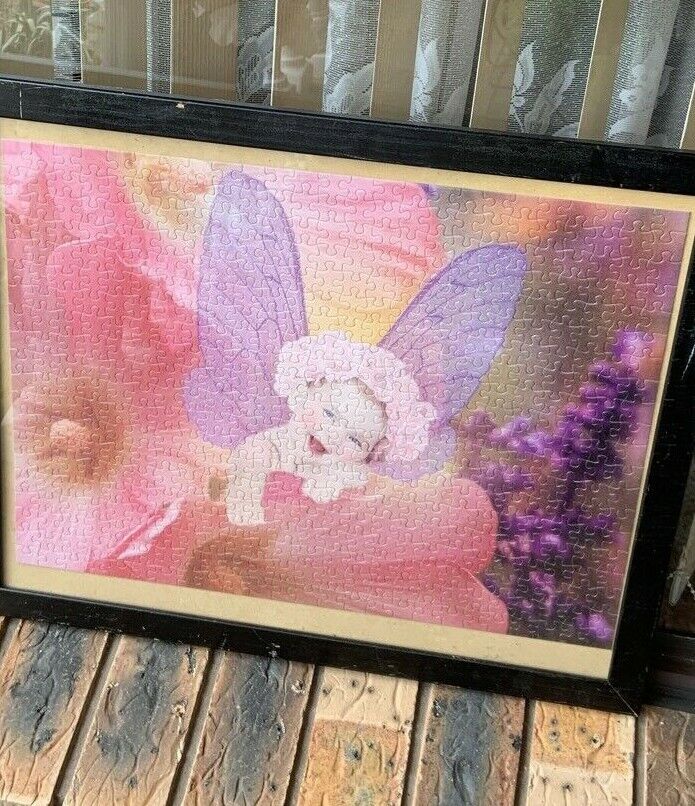 Framed Jigsaw Puzzle ANNE GEDDES + Rat Pack POSTER on Backside Glazed Wood Frame