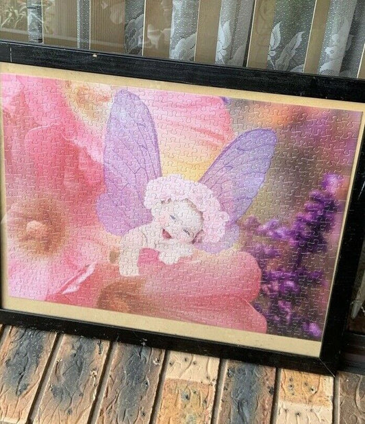 Framed Jigsaw Puzzle ANNE GEDDES + Rat Pack POSTER on Backside Glazed Wood Frame