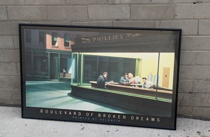 Framed Print BOULEVARD OF BROKEN DREAMS Art 92x56cm in Elvis Marilyn Bogart Dean