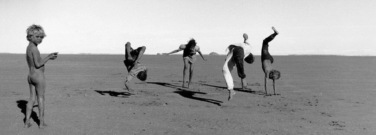Framed Photo Print ALISTAIR MCNAUGHTON Desert Acrobats ‘91 Wooden B & W Aussie