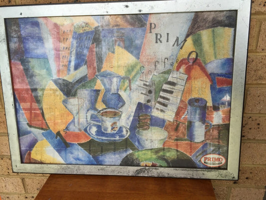 Framed Silk Screen Print D ROGLIANI  PRIMO COFFEE  BESPOKE  Advertising