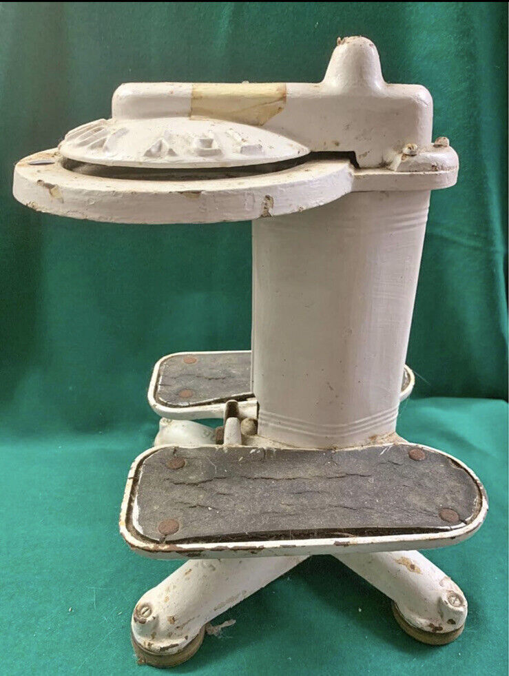 Antique Floor Scales “ Try Your Weight “ White Cast Iron Very Heavy Marked
