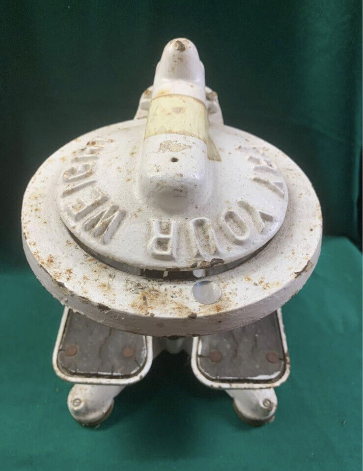 Antique Floor Scales “ Try Your Weight “ White Cast Iron Very Heavy Marked