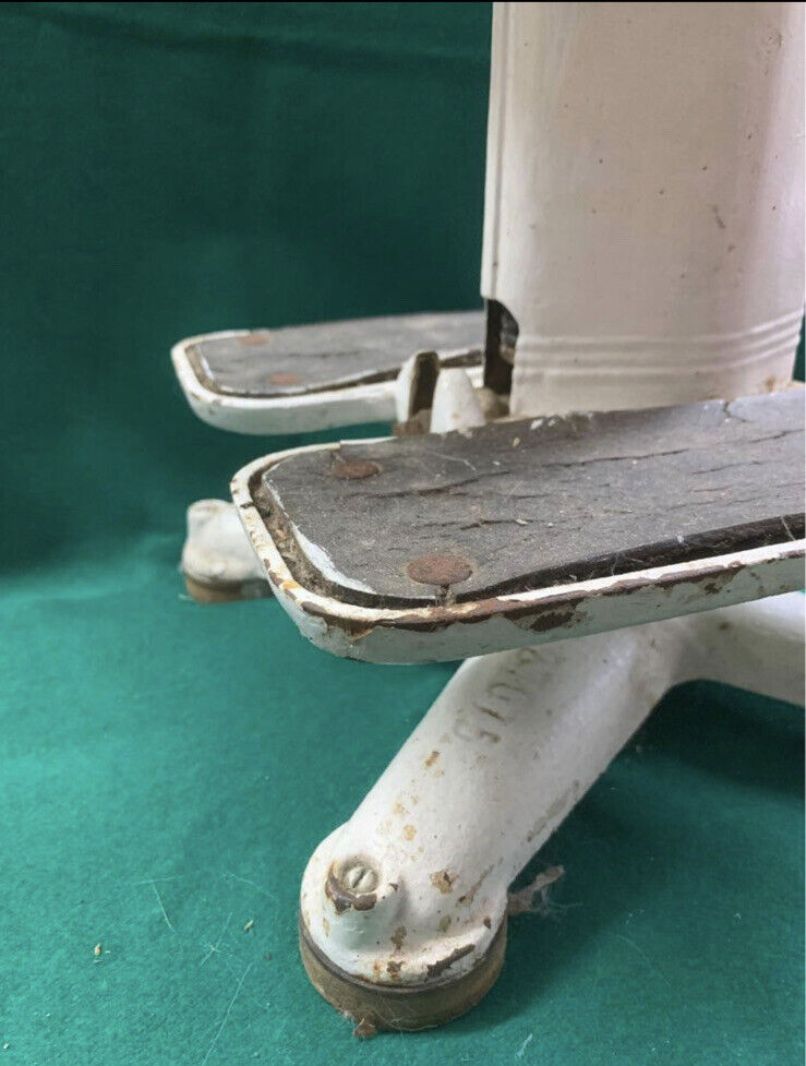 Antique Floor Scales “ Try Your Weight “ White Cast Iron Very Heavy Marked