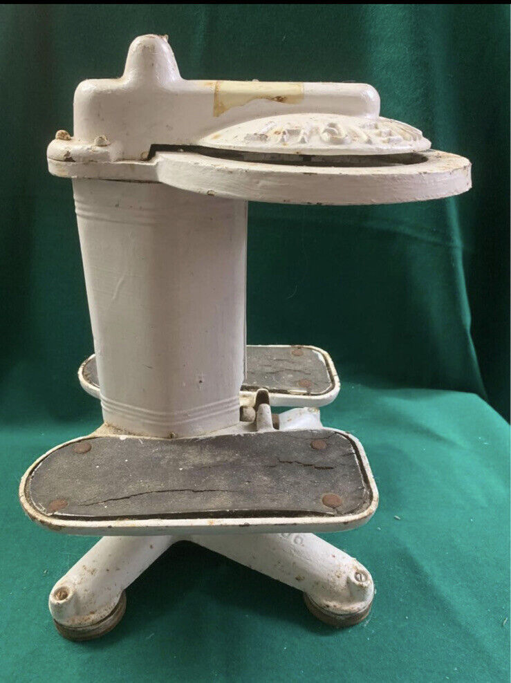 Antique Floor Scales “ Try Your Weight “ White Cast Iron Very Heavy Marked