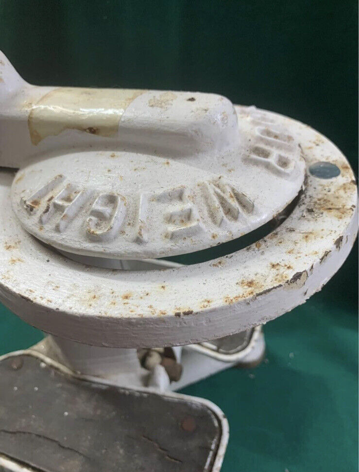 Antique Floor Scales “ Try Your Weight “ White Cast Iron Very Heavy Marked