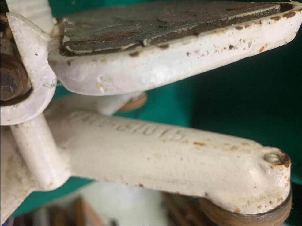Antique Floor Scales “ Try Your Weight “ White Cast Iron Very Heavy Marked