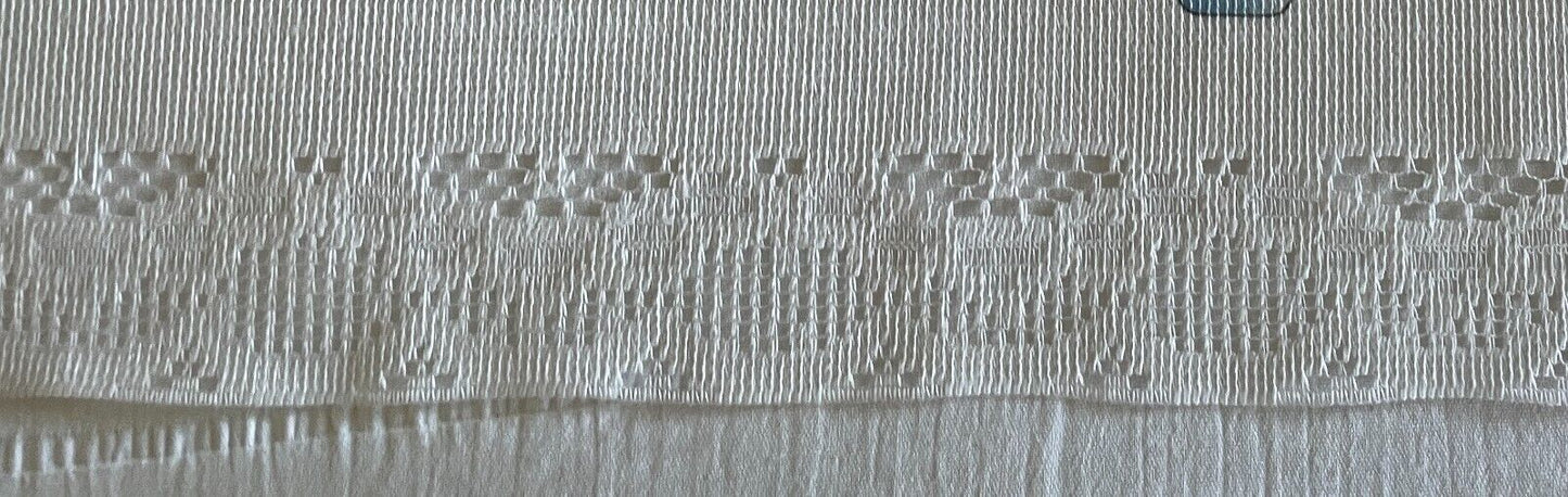 Vintage White Lace Picnic Print Kitchen CAFE CURTAIN Rod Loops H30 x 403cm L NOS