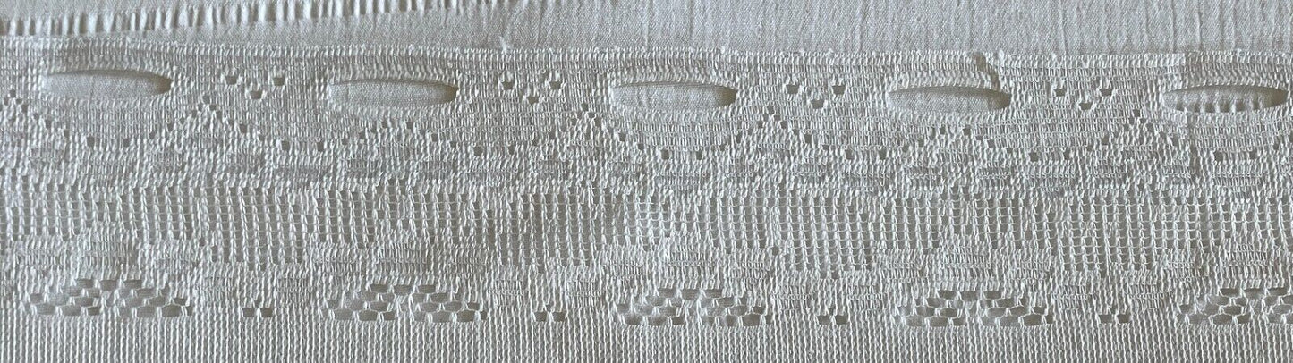 Vintage White Lace Picnic Print Kitchen CAFE CURTAIN Rod Loops H30 x 403cm L NOS
