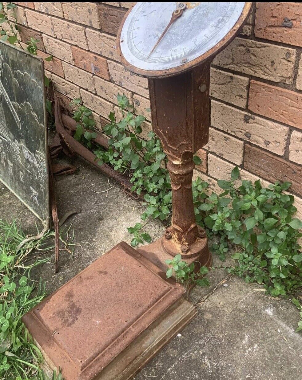 Antique Floor Scales SALTER  Cast Iron Rustic magnificent working Rustic Charm