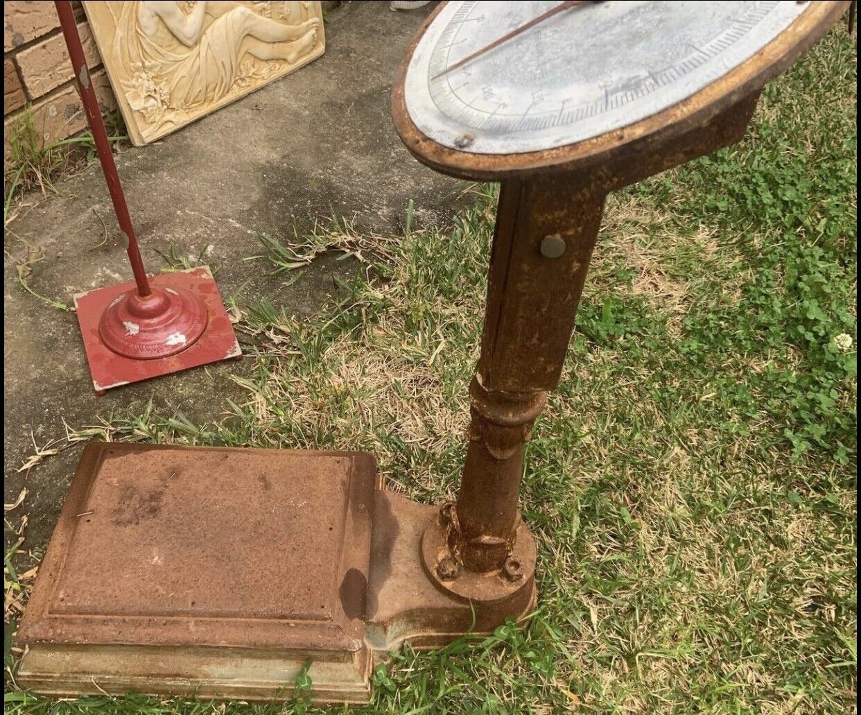 Antique Floor Scales SALTER  Cast Iron Rustic magnificent working Rustic Charm