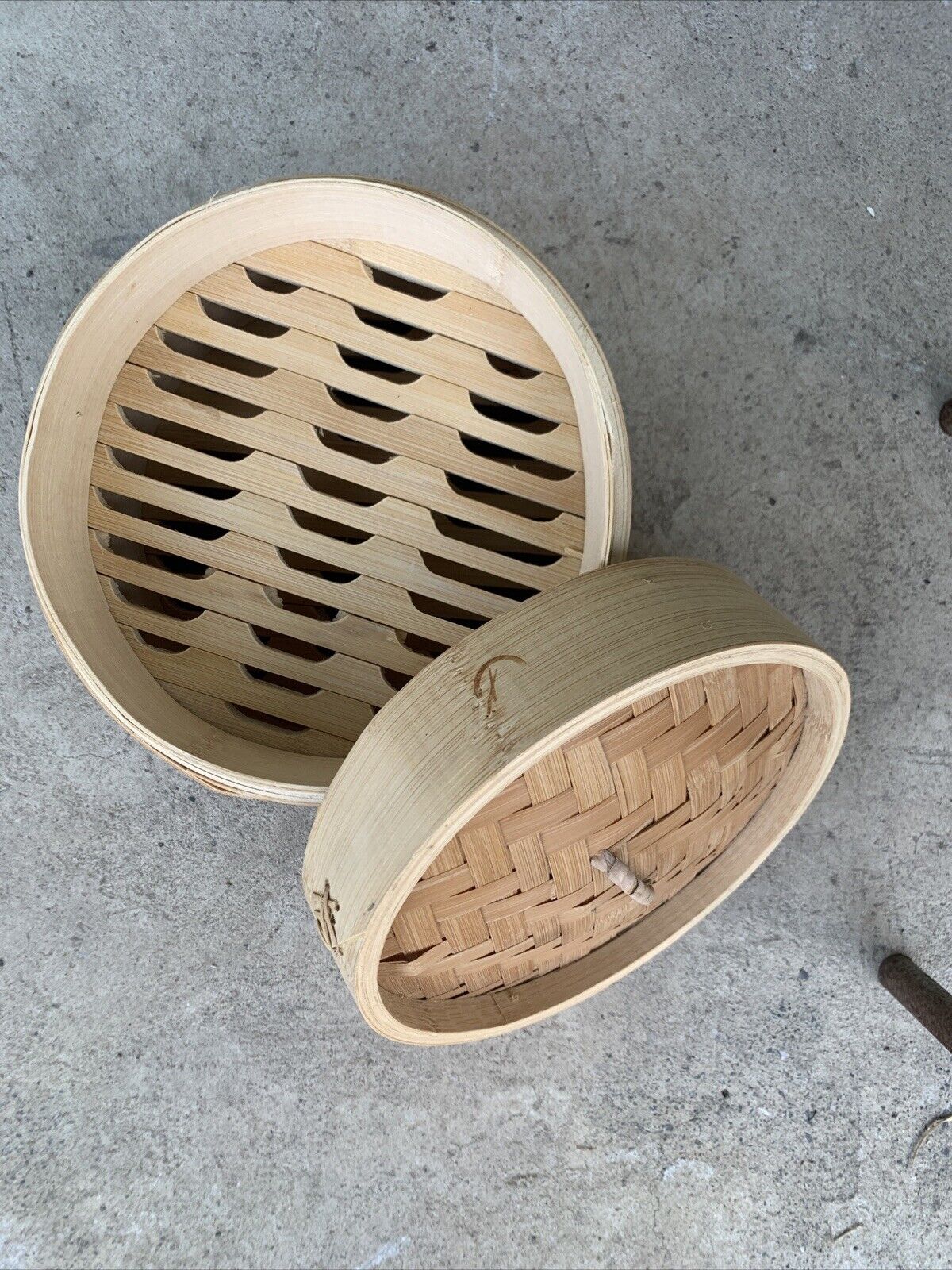 Natural Bamboo Steamer 2 Basket Lid Food Cooker Fish Dumpling Dim Sim Sum  18cm