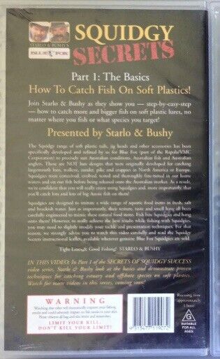 VHS SQUIDGY SECRETS PART 1 THE BASICS Video Cassette Fishing Angling Sport