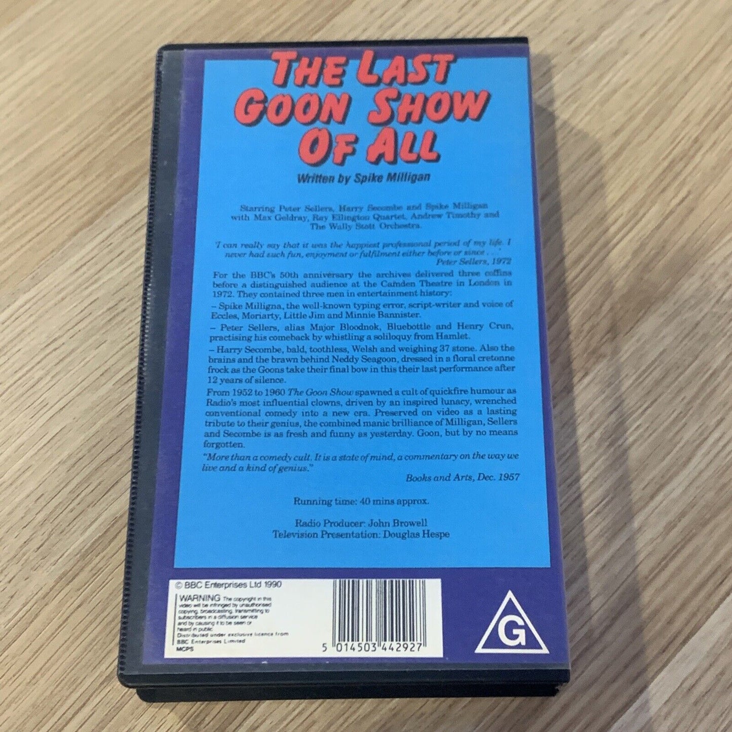 VHS THE LAST GOON SHOW OF ALL Video Tape Peter Sellers Comedy Movie Vintage BBC