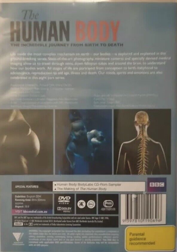 DVD THE HUMAN BODY The Incredible Journey from Birth to Death BBC ABC 3 Disc Set