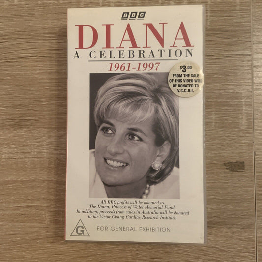 VHS DIANA A CELEBRATION 1961 1997 Video BBC Princess Lady Royals England Tragedy