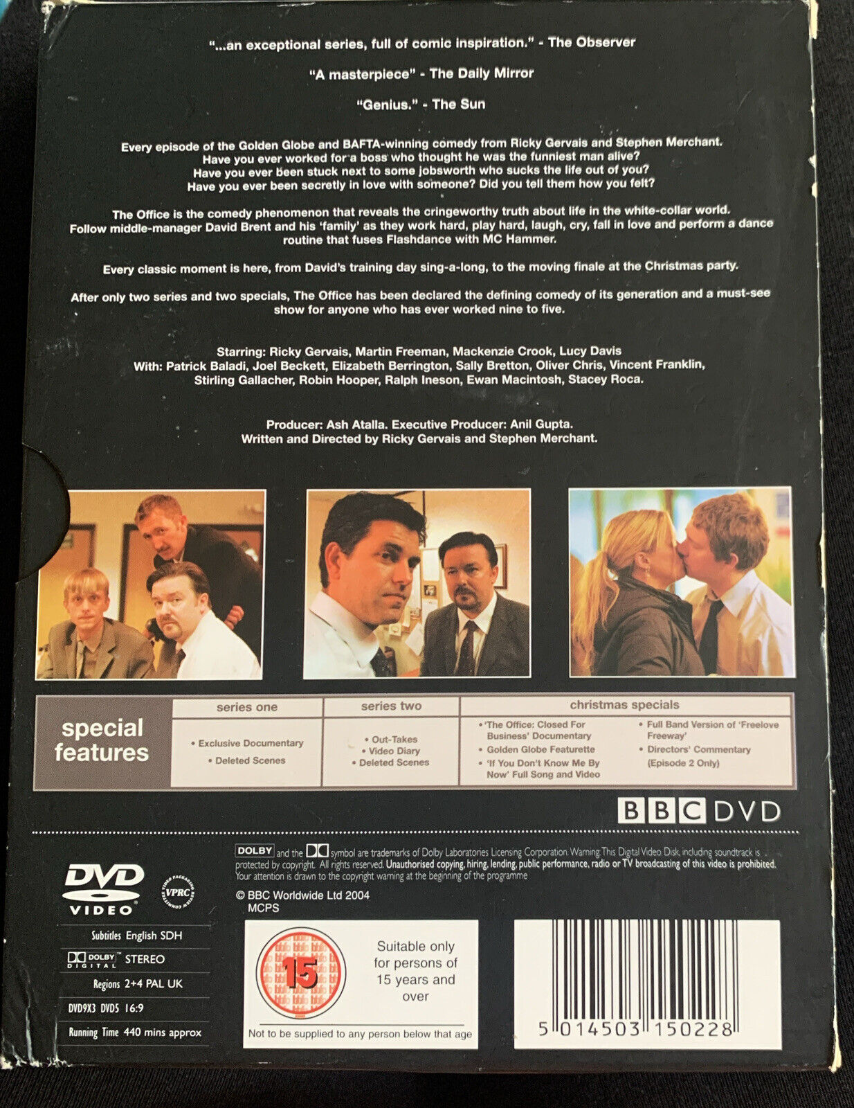 DVD THE OFFICE Season 1 & 2 + Christmas Special BBC TV Series Box Set