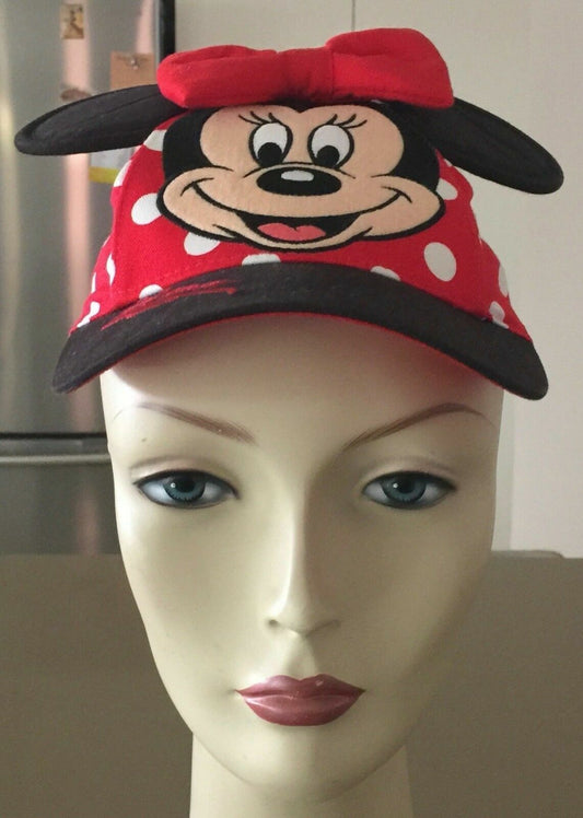 MINNIE MOUSE Baseball Cap Hat Red Black & White Disneyland Souvenir Toddler NEW