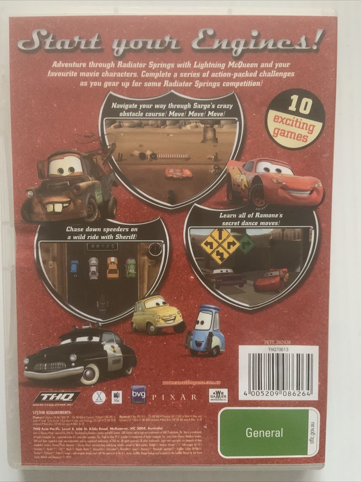 PC DVD ROM Mac CARS Disney Pixar Radiator Springs Adventure Animated Game