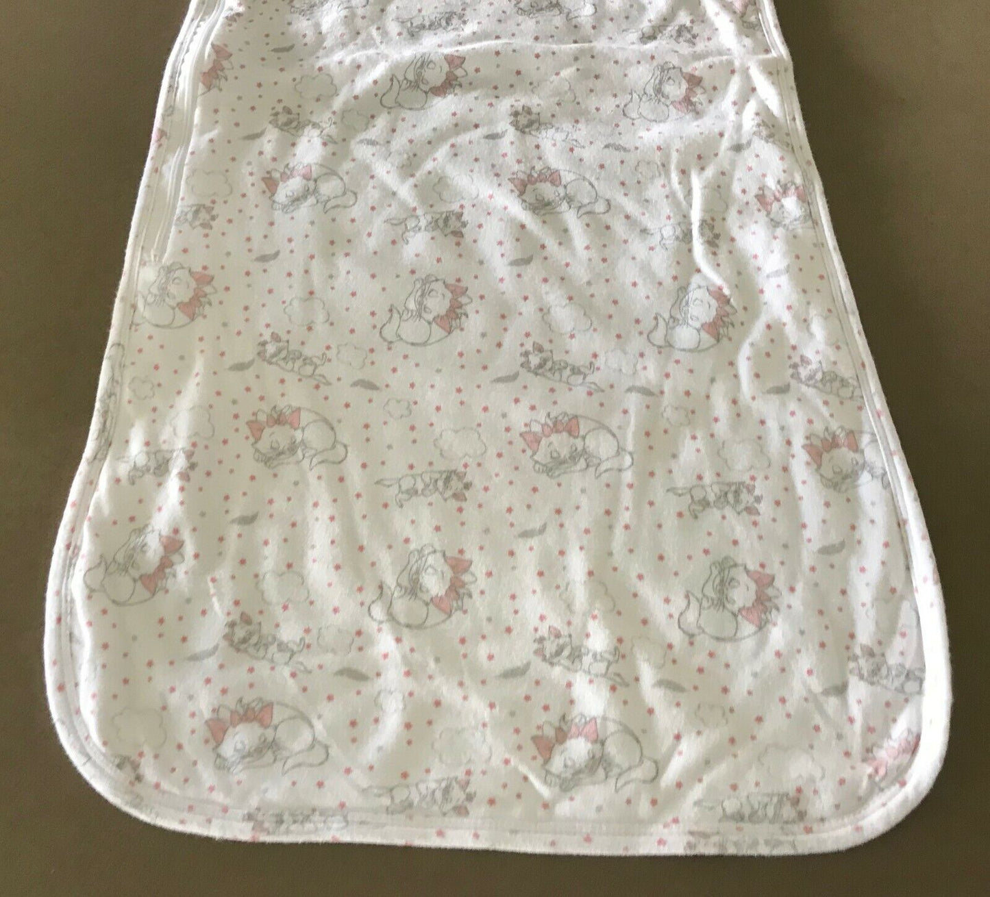 DISNEY BABY Sleep Bag White Grey Pink Coral Cat Print Snuggle Suit 12-18m NEW