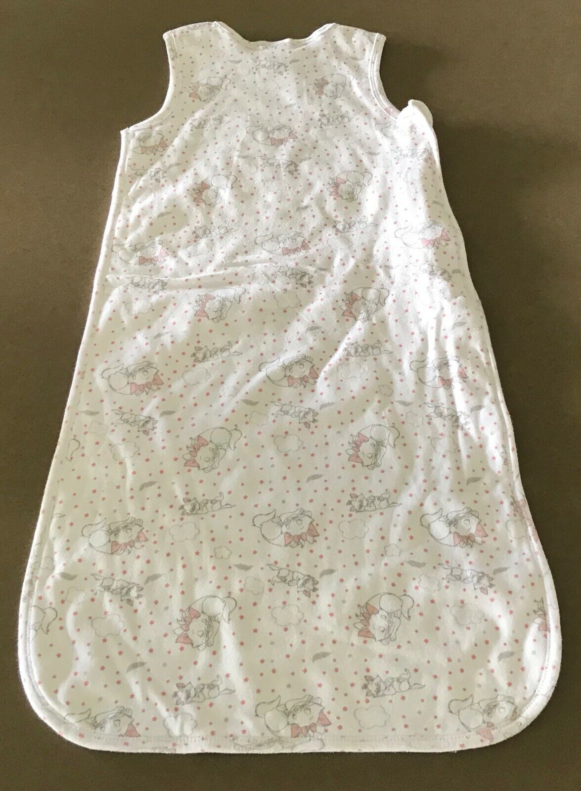 DISNEY BABY Sleep Bag White Grey Pink Coral Cat Print Snuggle Suit 12-18m NEW