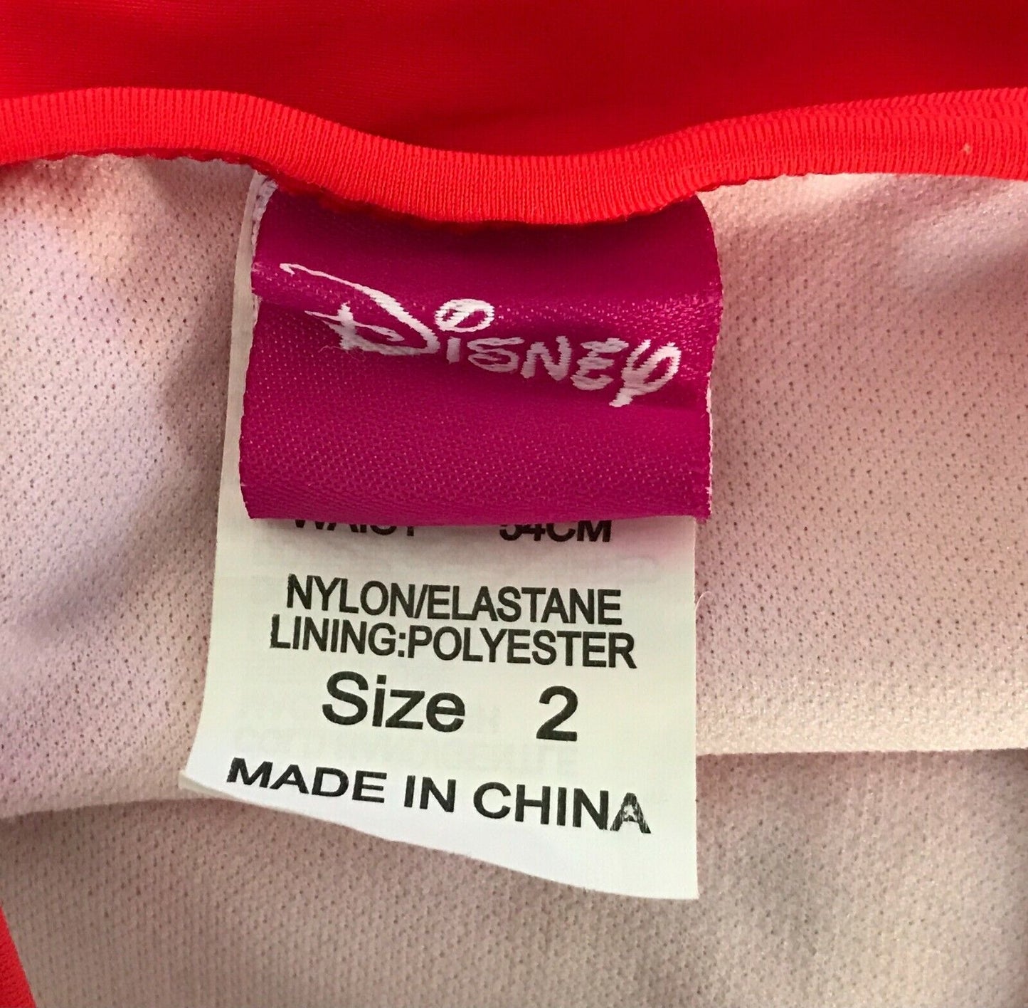 DISNEY Swimsuit Red Minnie Mouse Ruffle Cross Over Back One Piece Size 2 NEW