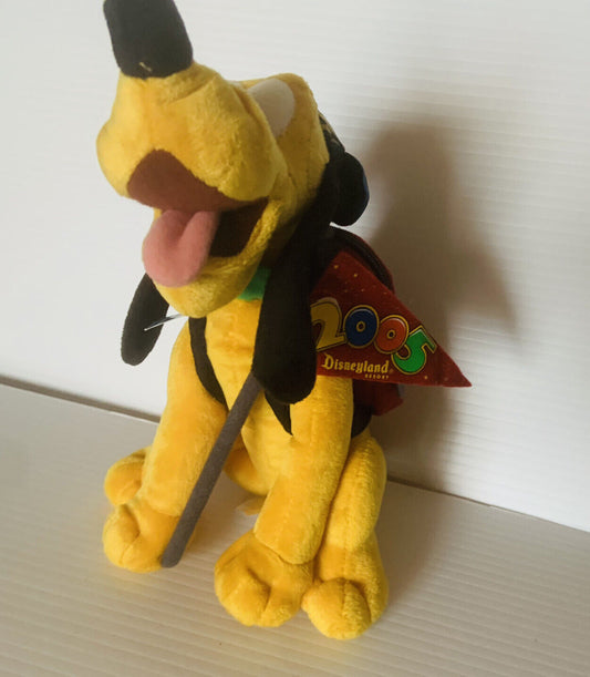Plush Toy PLUTO Disneyland 2005 BeanBag Walt Disney World Theme Park Edition NEW