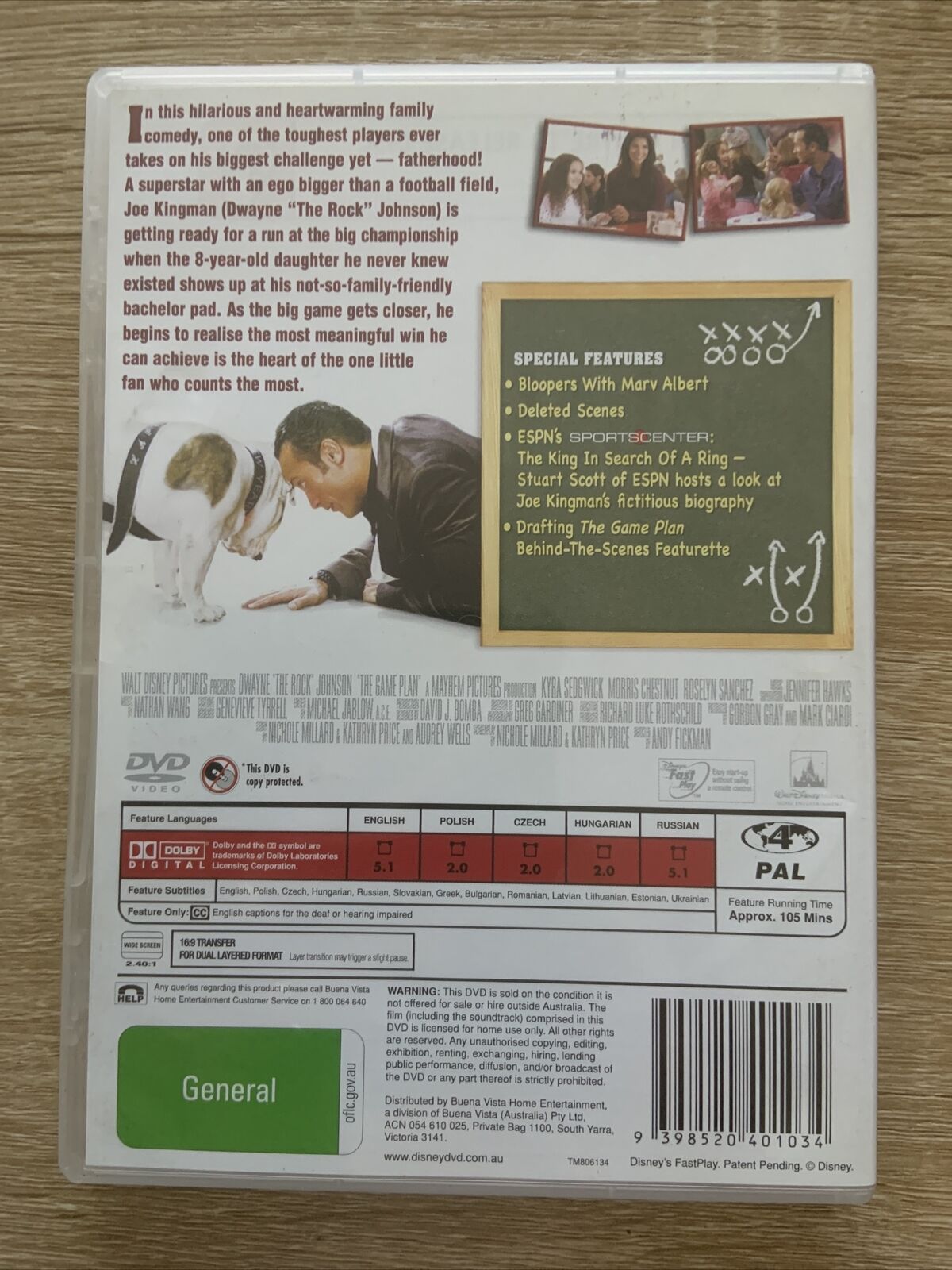 DVD THE GAME PLAN Walt Disney Dwayne Johnson Comedy The Rock Movie