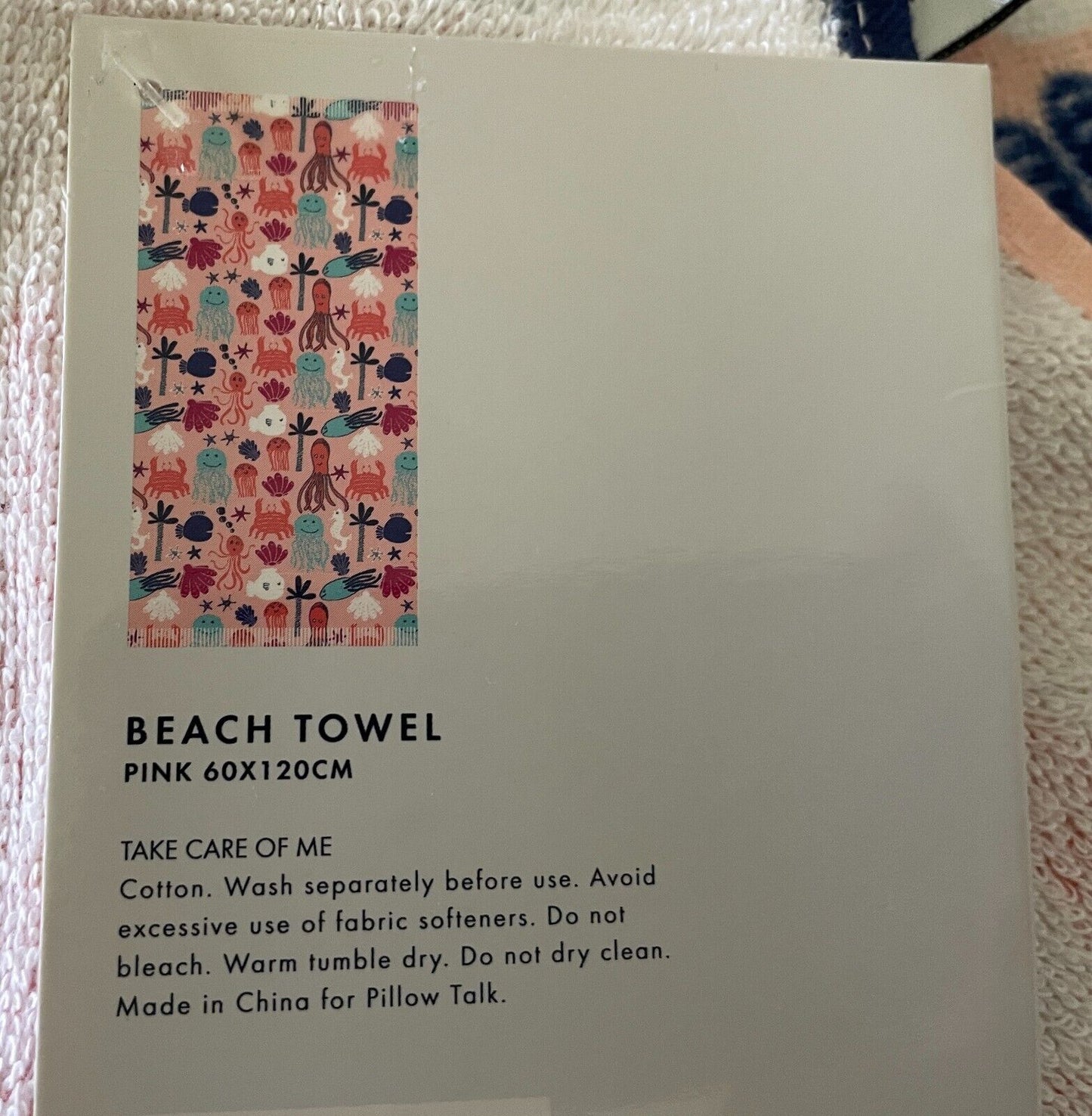 ZEST Beach Towel by PILLOWTALK Jellyfish Salad Velour Cotton 60x 120cm Kids NEW