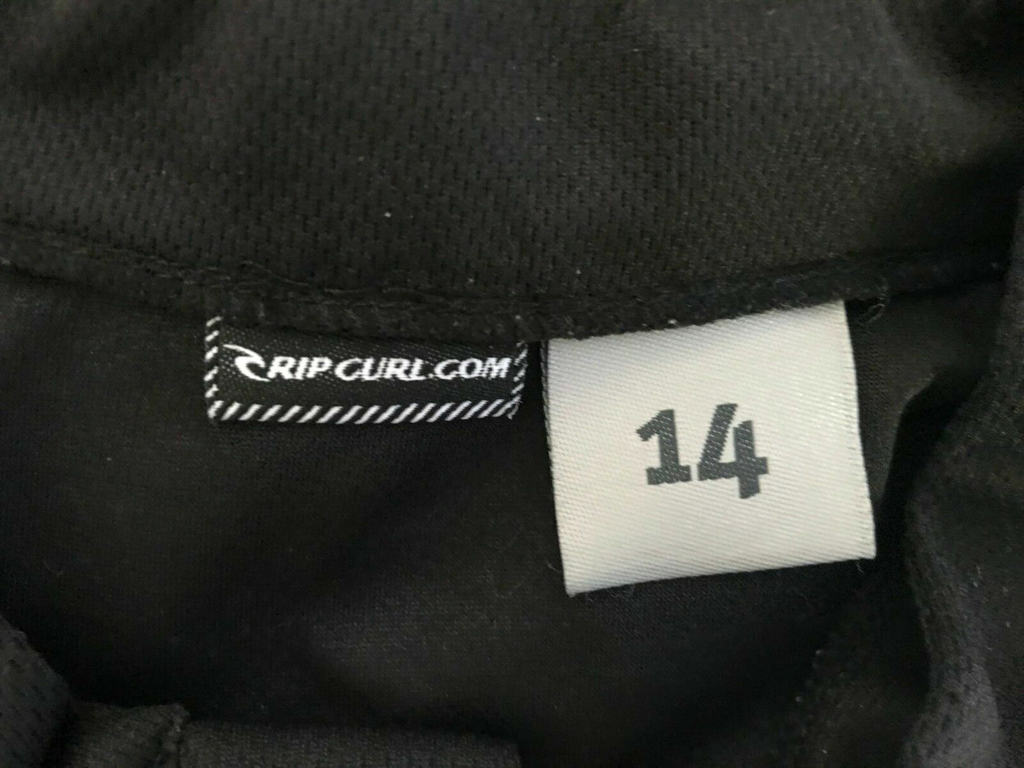 RIP CURL Sports Top Black 1/2 Zip High Neck L/Sleeve Girls Size 14 Ladies 10 NEW