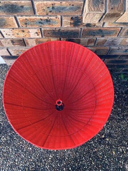 Huge 60cm Glossy Red Wicker Cane Wicker Light Shades Hanging Ceiling