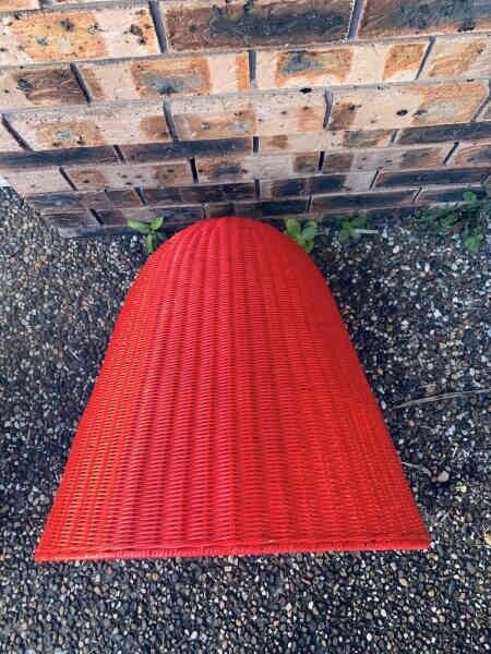 Huge 60cm Glossy Red Wicker Cane Wicker Light Shades Hanging Ceiling