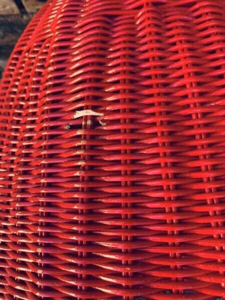 Huge 60cm Glossy Red Wicker Cane Wicker Light Shades Hanging Ceiling