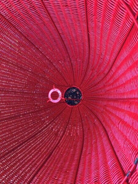 Huge 60cm Glossy Red Wicker Cane Wicker Light Shades Hanging Ceiling