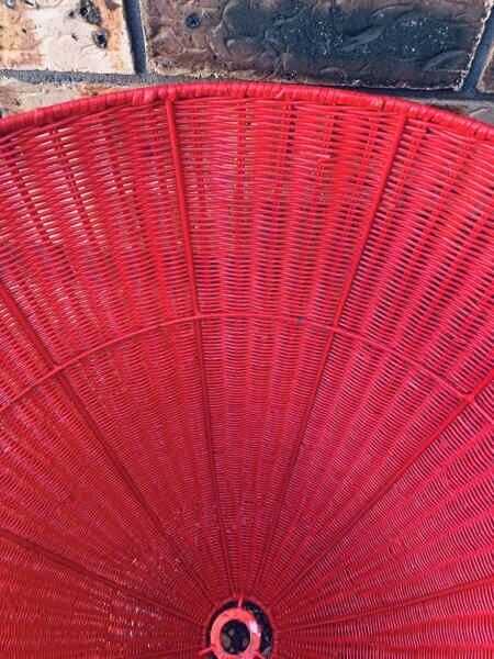 Huge 60cm Glossy Red Wicker Cane Wicker Light Shades Hanging Ceiling