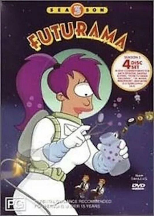 DVD FUTURAMA Season 3 Slip Cover Comedy Rare Aust Space 4 DISC Set