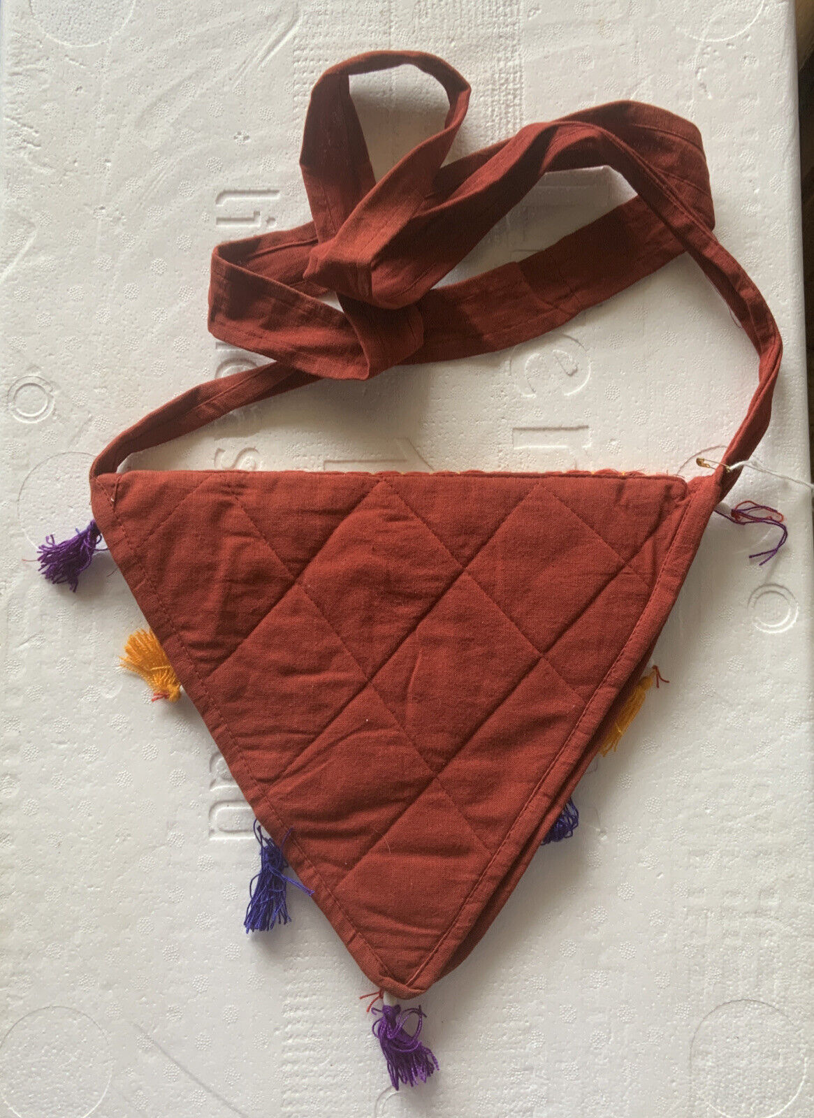 Indian SHOULDER BAG Boho Triangle Handmade Cotton Crossover Zip Top Flap NEW