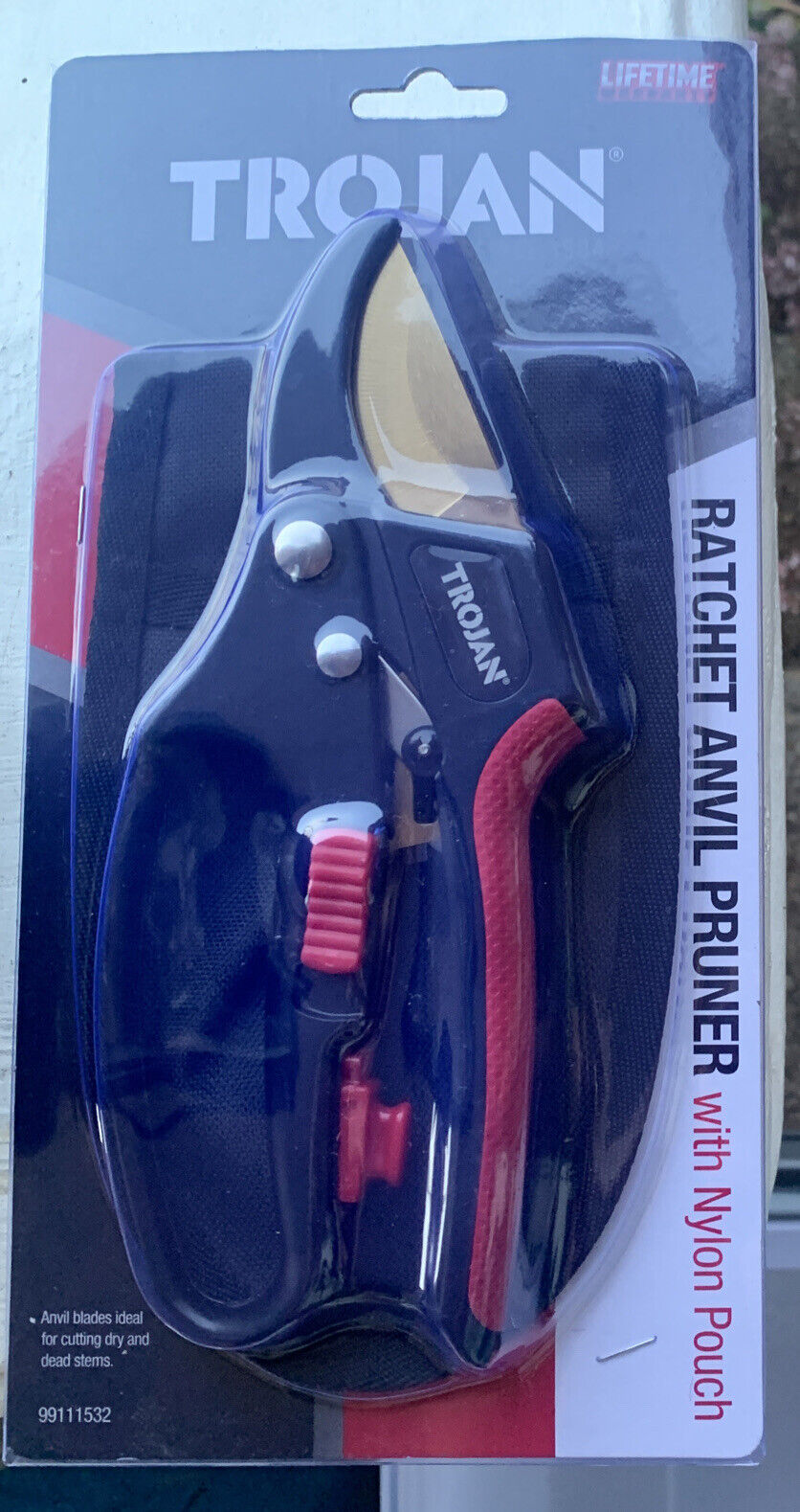 TROJAN ® Ratchet Anvil Pruner Secateur Lockable Premium Blades Pouch 20cm  NEW