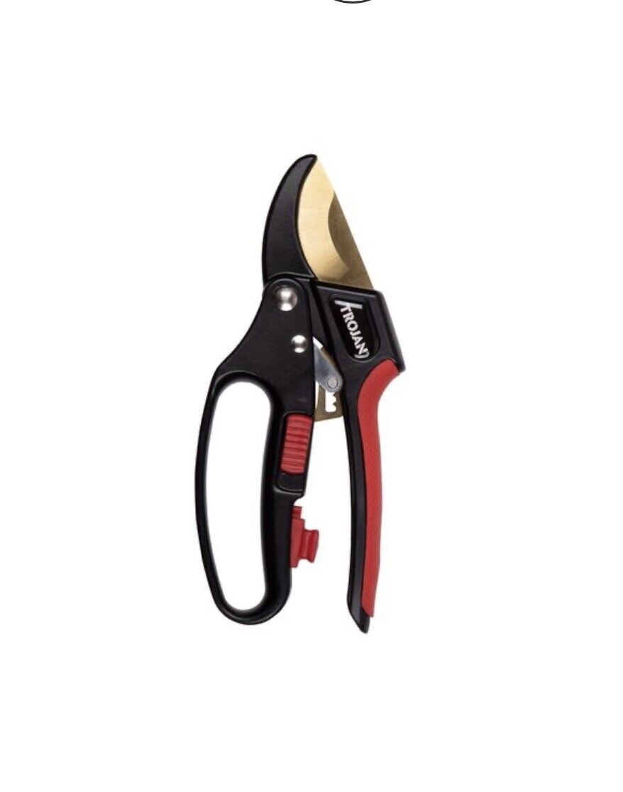TROJAN ® Ratchet Anvil Pruner Secateur Lockable Premium Blades Pouch 20cm  NEW