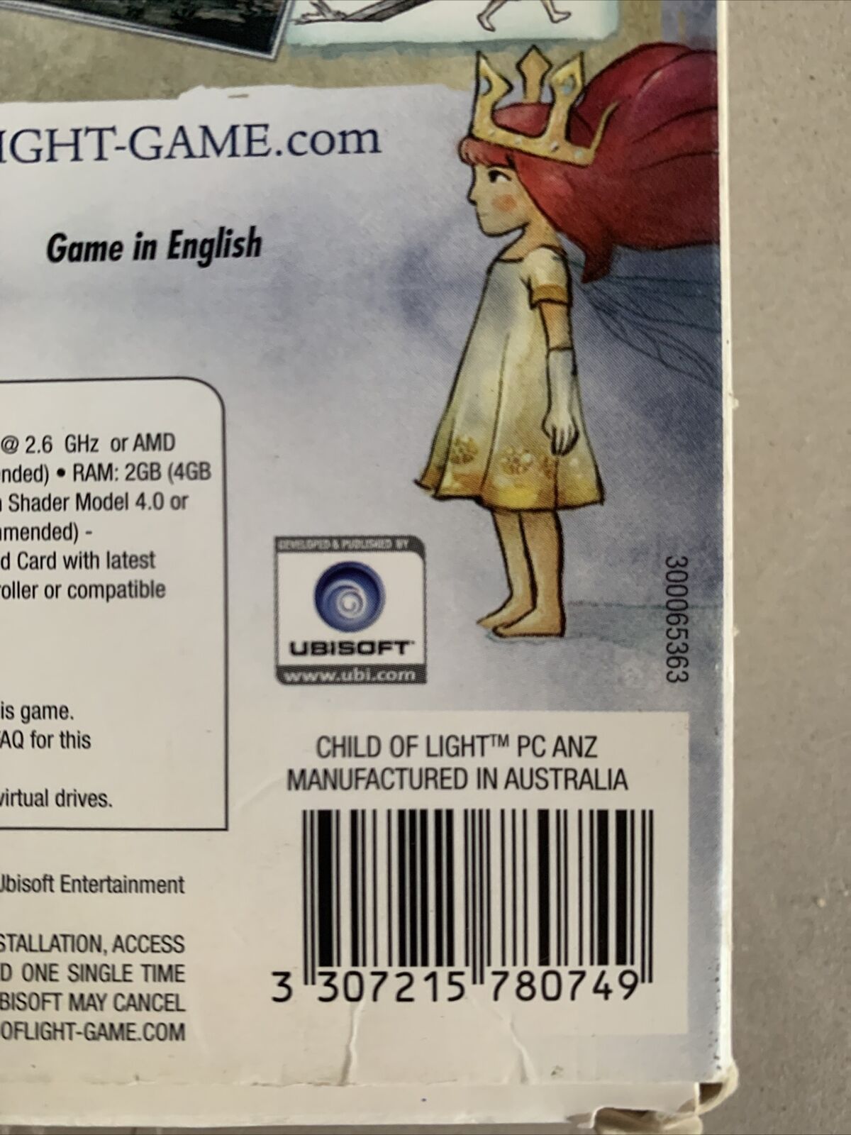 PC Deluxe Edition CHILD OF LIGHT Digital English 2014 *NO KEYRING New In Box