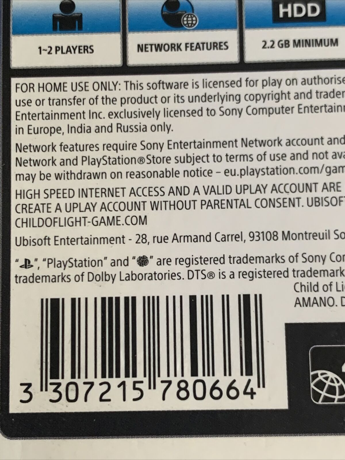 Playstation 4 Deluxe Edition CHILD OF LIGHT Sony PS4 & PS3 PAL English 2014