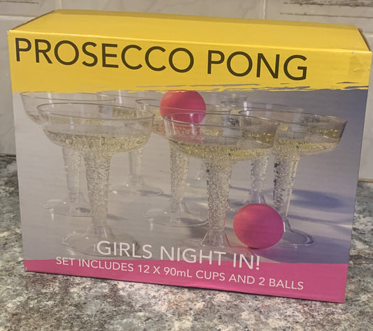 PROSECCO PONG Girls Night In 12 Cups 2 Balls Hens Party Game Gift Champagne NEW