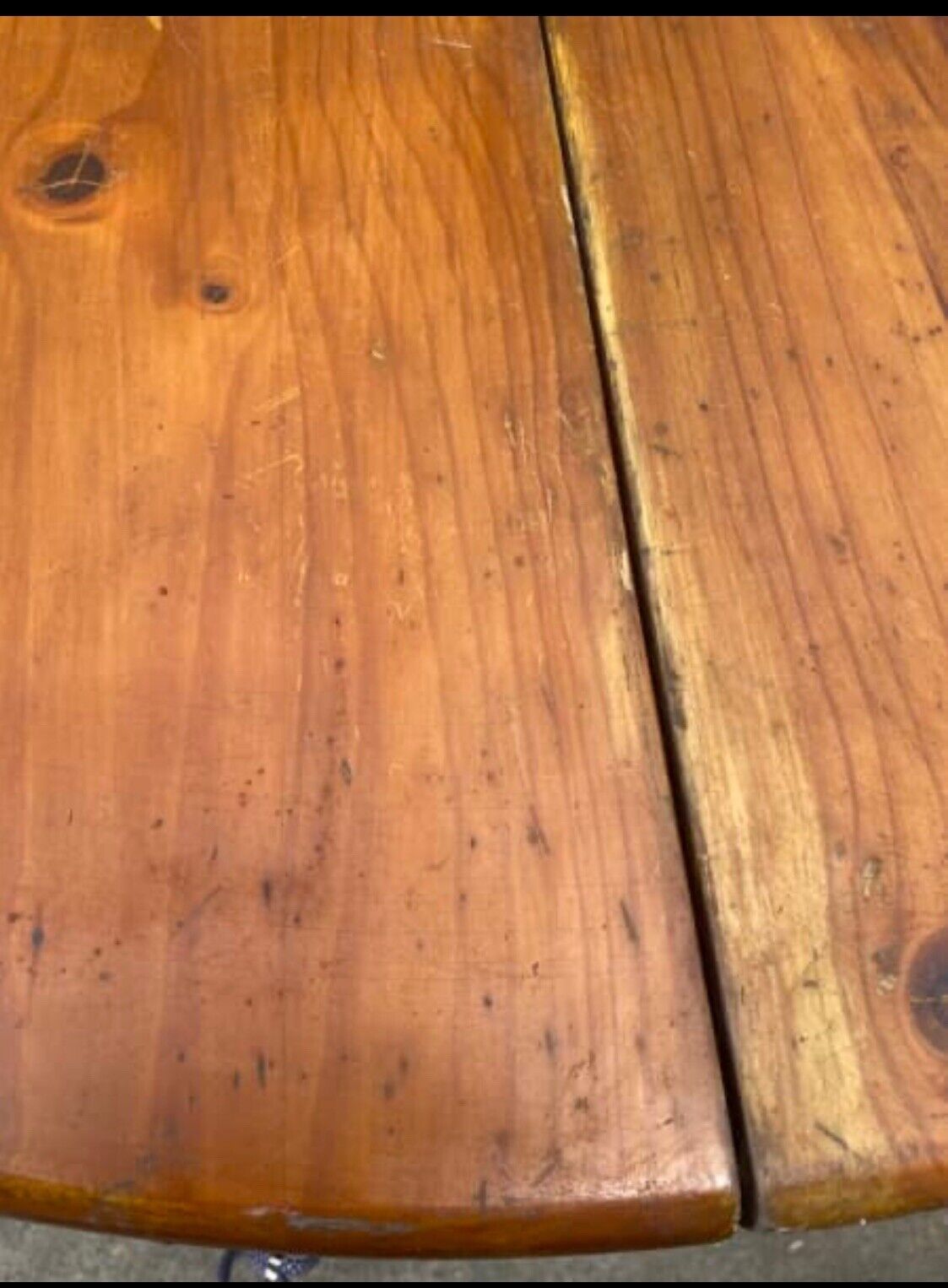 1980’s Round 1200mm Dining Table Top Aged Pine Solid Replacement NO LEGS
