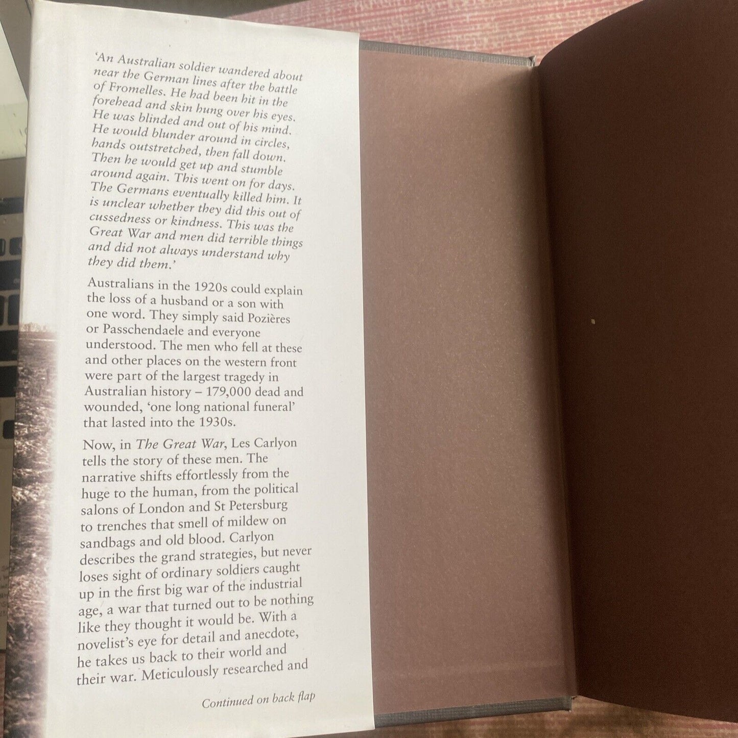 The Great War by Les Carlyon WW1 1916 - 1918 Hardcover DJ Author Gallipoli 2006