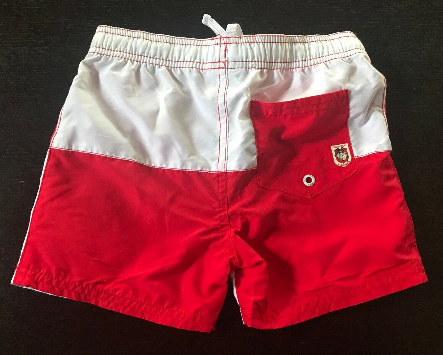 NRL ST GEORGE DRAGONS Rash Top Size 6 & Board Shorts Red & White Set Size 4 NEW