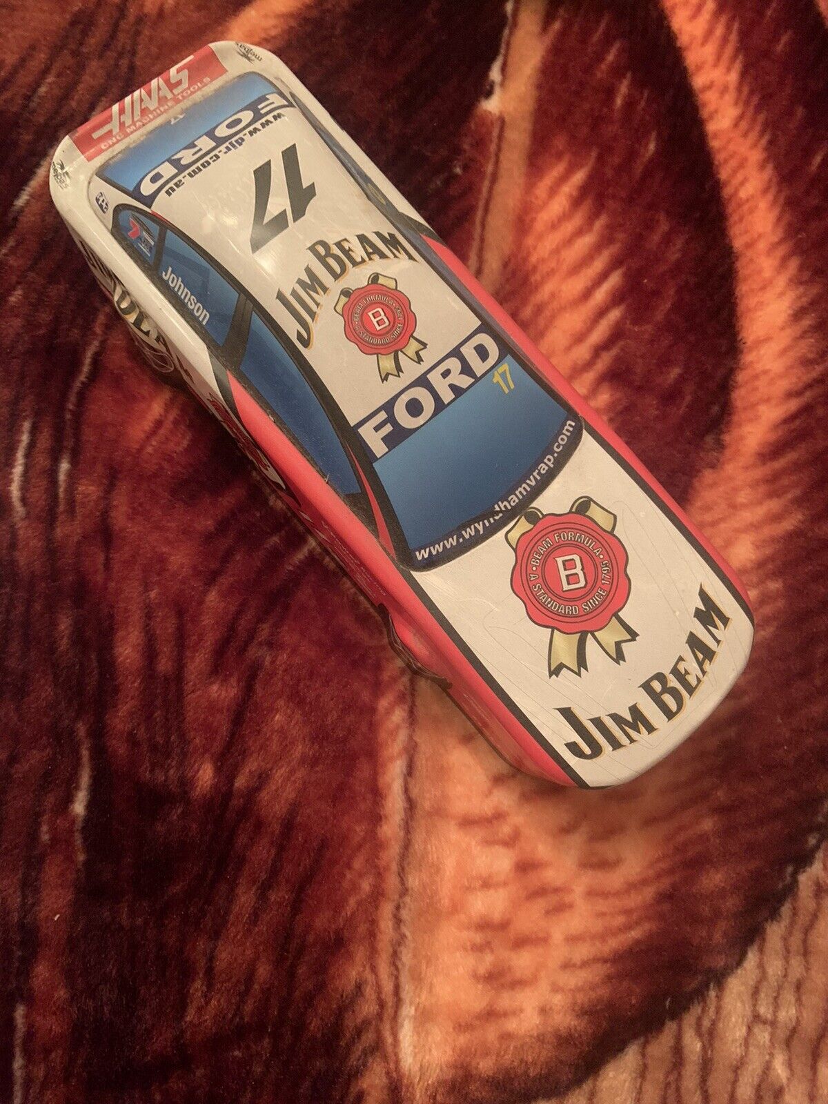 Metal Tin JIM BEAM Ford Racing V8 Supercars Bottle 2008 Wyndham Helix Crane Cams