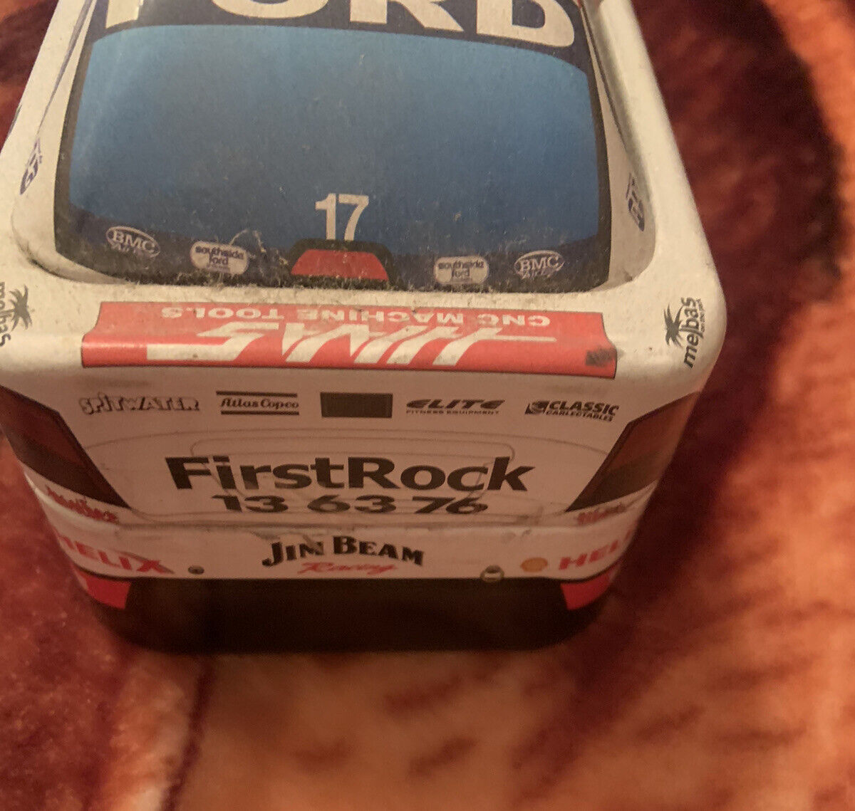 Metal Tin JIM BEAM Ford Racing V8 Supercars Bottle 2008 Wyndham Helix Crane Cams
