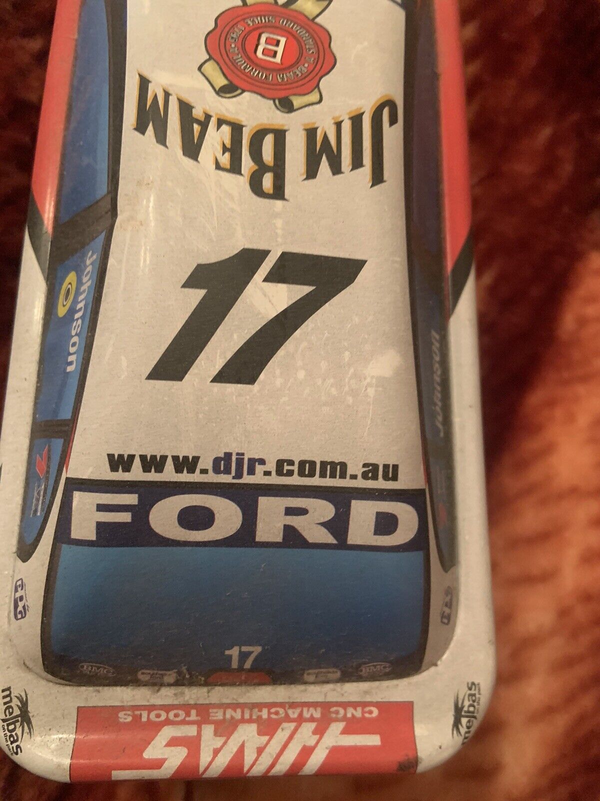 Metal Tin JIM BEAM Ford Racing V8 Supercars Bottle 2008 Wyndham Helix Crane Cams
